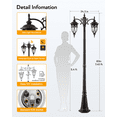 thumbnail image 6 of VIANIS 2-Head Outdoor Lamp Post Light, Dusk to Dawn Post Lamps Outside, Waterproof Seed Glass Lamp Posts Outdoor Lighting, Anti-Rust Bronze Light Posts for Outside, Garden, Yard, Doorway, Hardwired, 6 of 7