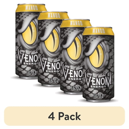 (4 pack) Venom Mango Energy Drink, 16 Fl Oz Can