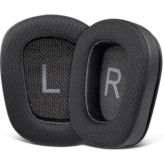 SOULWIT Mesh Fabric Ear Pads Cushions Replacement for Logitech G35 G930 G933 G935 G633 G635 G533 G430 G431 G432 G433 Gaming Headset, Earpads for G332 G230 G231 G233 Headphones - Black