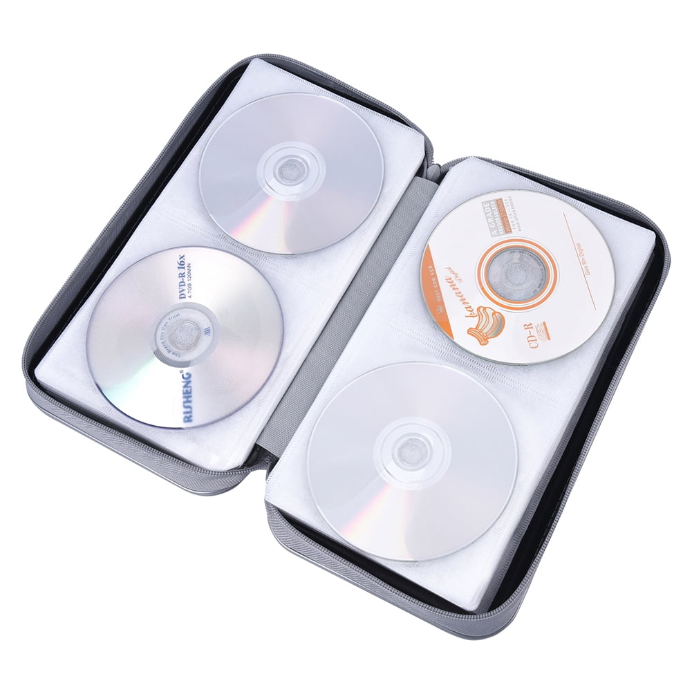 (2 pack) 96 Capacity CD Case,Black Hard Plastic CD/DVD Holder Portable Wallet