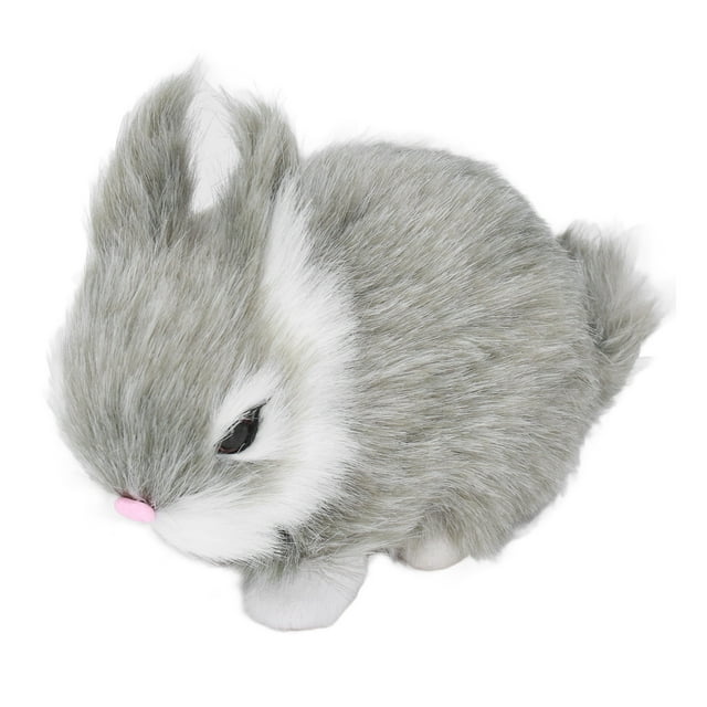 Peluche Miniature, Mini Mignons Lapins en Peluche Réalistes Animal en Peluche Lapin de Pâques Modèle de Simulation Cadeau d'Anniversaire Figurine Duveteuse, Décorations Miniatures