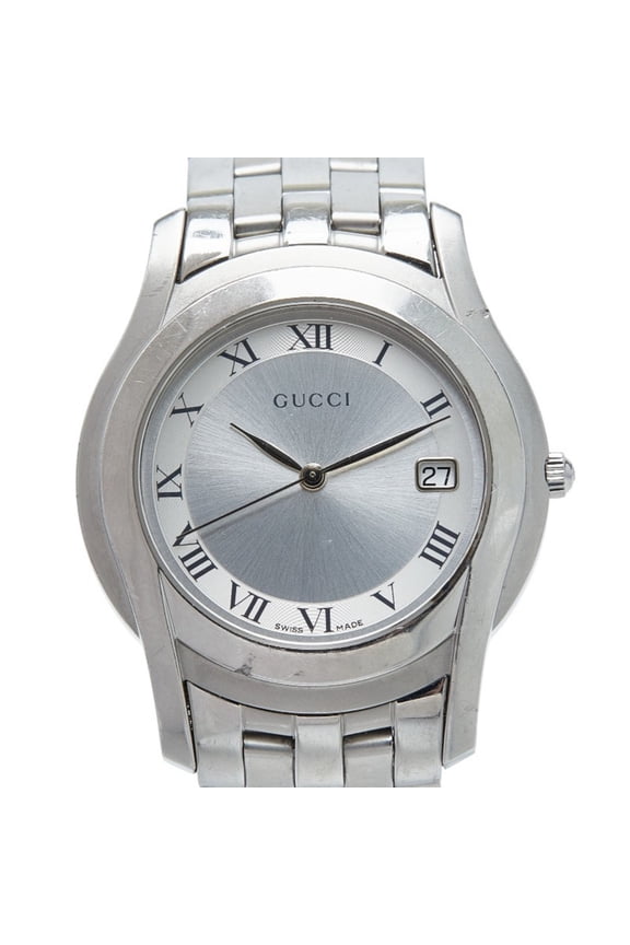 Pre-Owned Gucci G-Class Date Watch, 5500M Quartz Movement, Silver Dial, Stainless... (Good)