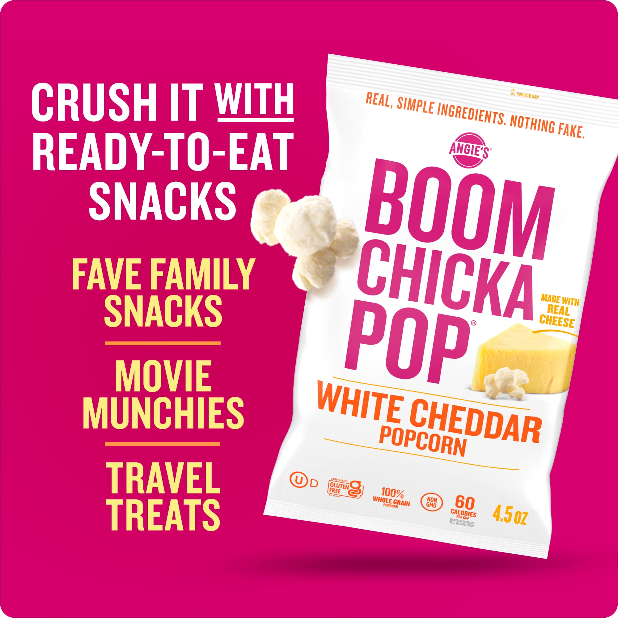 (6 pack) Angie's BOOMCHICKAPOP White Cheddar Popcorn, 4.5 oz.