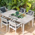 thumbnail image 2 of Hello Spring Table Cloths for 5 Foot Rectangle Tables, Easter Flowers Green Truck Vintage Floral Grey Patio Waterproof Elastic Fitted Tablecloths, Washable Rectangular Table Cover for Camping, 2 of 8