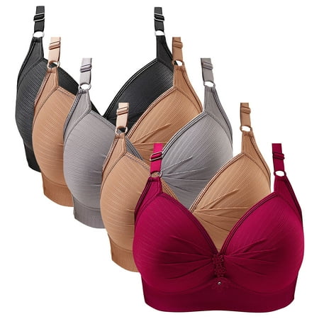 Brown Sports Bra  Cotton Nursing Bra  Sticky Bra  Thin Laceless Steel Ring Comfortable Breathability Underwear Large Size Brater Buckle Female Bra Deep V Neck Vest Bralette Wireless Seamless Bra