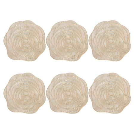 

Frcolor 6pcs Valentine s Day Hollow Placemats Rose Shape Coasters Party Table Mats
