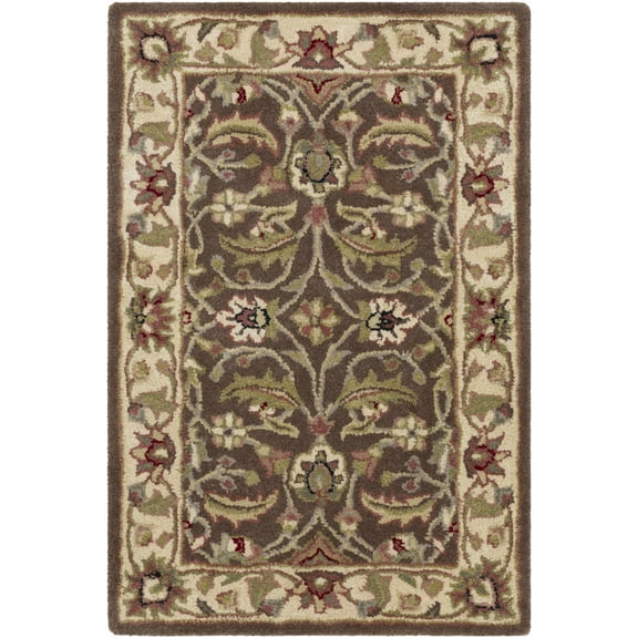 BoutiqueRugs Eupora Traditional Area Rug - Dark Brown, Pale Pink, Mauve - 5' x 8'