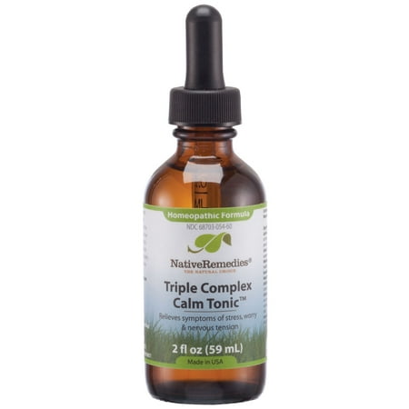 Native Remedies Triple Complex Calm Tonic - Natural Homeopathic Formula to Relieve Symptoms of Occasional Anxiety, Stress, Worry and Nervous Tension - 59