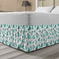 thumbnail image 1 of Insects Bed Skirt, Cartoonish Design Pattern with Flowers Beetle and Bugs, Elastic Bedskirt Dust Ruffle Wrap Around for Bedding Decor, 4 Sizes, Seafoam Dark Seafoam, by Ambesonne, 1 of 2