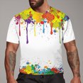 thumbnail image 2 of kpoplk Men's Retro Summer T-Shirt Big and Tall Relaxed Fit Short Sleeve Crew Neck Soft Cotton Blend Cool Vintage Graphic Tee Size XXXXXL,Yellow, 2 of 4