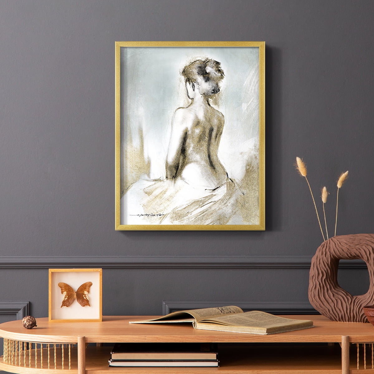 Figure in Golden Light II in Paper Solid Wood 8 x 10 Framed Print