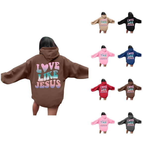 Womens Sweatshirt Oversized Hoodie Zip Up Women Casual for Women's Hooded Funny Print Pullover Long Sleeve For Daily Wear Comfortable Loose Fit Soft Streetwear