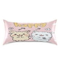 thumbnail image 3 of Satin Pillow Case Standard Silk Pillow Cover for Hair and Skin Envelope Closure Cute Cartoon Happy Dog 20"x26", 3 of 9