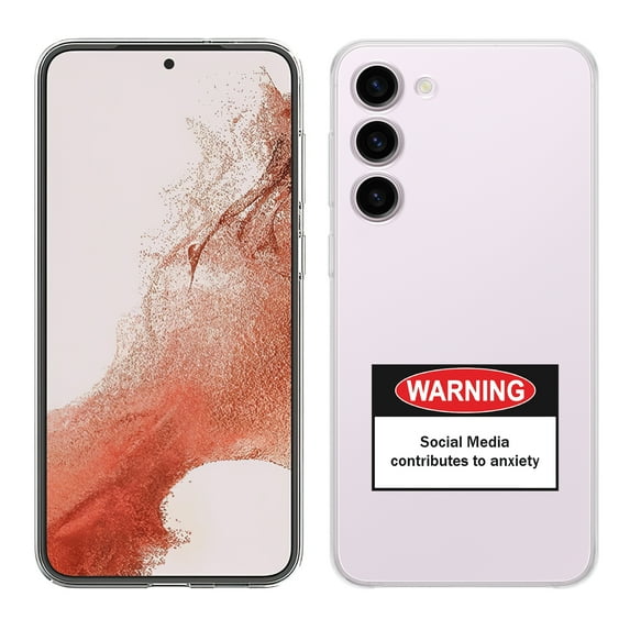 TalkingCase Slim Phone Case Compatible for Samsung Galaxy S23+ Plus 2023, Social Media Warn Print, Lightweight, Flexible, USA
