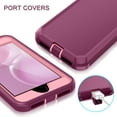 thumbnail image 3 of Petocase for 2022/2020/3rd/2rd iPhone SE Case,iPhone 8/7 Case,Built-in Screen Protector Shockproof Dust/Drop Proof 3 in 1 Full Body Rugged Heavy Duty Phone Cover for iPhone SE 2022/2020,Purple Pink, 3 of 7