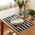 thumbnail image 3 of Placemats Set of 6,Happy New Year Words Heatproof Table Mats Non-Slip Place Mat,Black White Striped Champagne Washable Linen Placemat for Indoor Outdoor Kitchen Dinning Party Decor, 3 of 8
