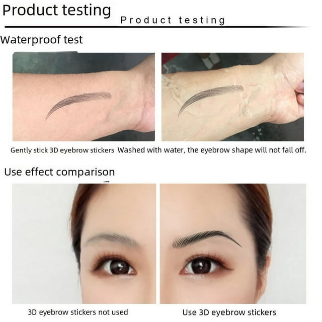 Tatuaje de cejas semipermanente de imitación ecológica, pasta para cejas, adhesivo de transferencia de agua, resistente al agua