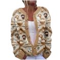 thumbnail image 5 of Penkiiy Christmas Sweater for Women 2024 Cute Xmas Printed Cardigans Sweater Open Front Button Down Knit Jacket M Multicolor, 5 of 5