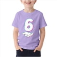 thumbnail image 1 of HVOBBTY T-shirt Décontracté à Manches Courtes Respirant pour Tout-Petits, T-shirt Imprimé à Manches Courtes Col Rond Décontracté Polyvalent pour Enfants Violet, 9-10 Ans, 1 of 4