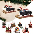 thumbnail image 6 of Christmas Dachshund Dog Ornaments Christmas Tree Decor Dog Santa Claus Hanging Bauble Home Fireplaces Windows Doors Walls, 6 of 6