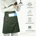 thumbnail image 5 of Unique Bargains Waist Apron Waist Aprons with Pockets Half apron Suitable for Serving Cooking 27.56"x19.69" Army Green, 5 of 7