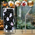 thumbnail image 2 of Halloween Ghost Tumbler Stainless Steel Travel Tumbler with Lid Straw and Brush Spooky Coffee Mug Cup for Women Travel Birthday Horror Gift, 2 of 6