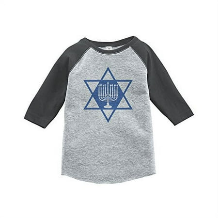 

Custom Party Shop Baby s Menorah Hanukkah Raglan Grey