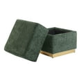 thumbnail image 6 of Furniture of America Vena Modern 15" Chenille Fabric Square Storage Stool, Green, 6 of 14