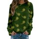 thumbnail image 1 of Gibobby Sudaderas para mujer Blusa de sudadera estampada con cuello redondo y manga larga para entrenamiento diario en casa y al libre para mujer(Verde,XG), 1 of 5