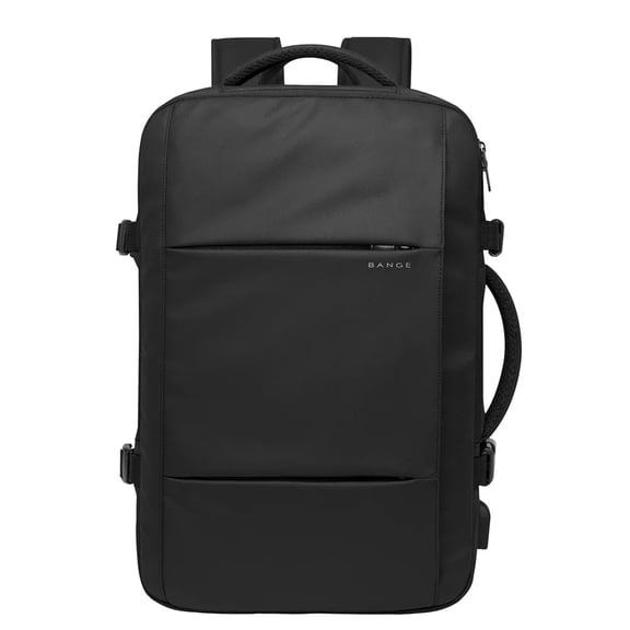 BANGE Unisex Coreva 1908 Plus 45L Expandable Anti-Theft Carry-on Travel Backpack, Black