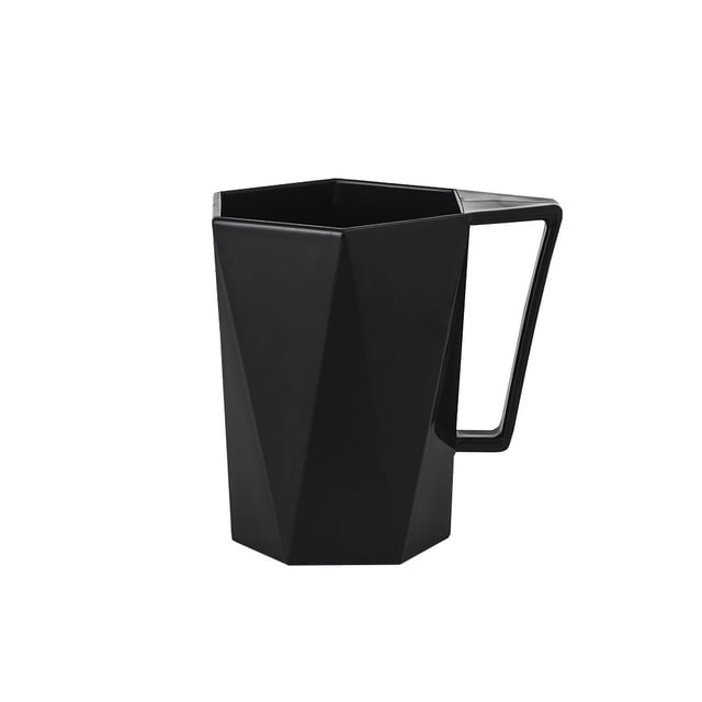 Bewildely Portacepillos para taza de bebida, taza de café, mano de obra fina de larga duración con asa, tazas de atractivas Juegos de accesorios de baño Negro