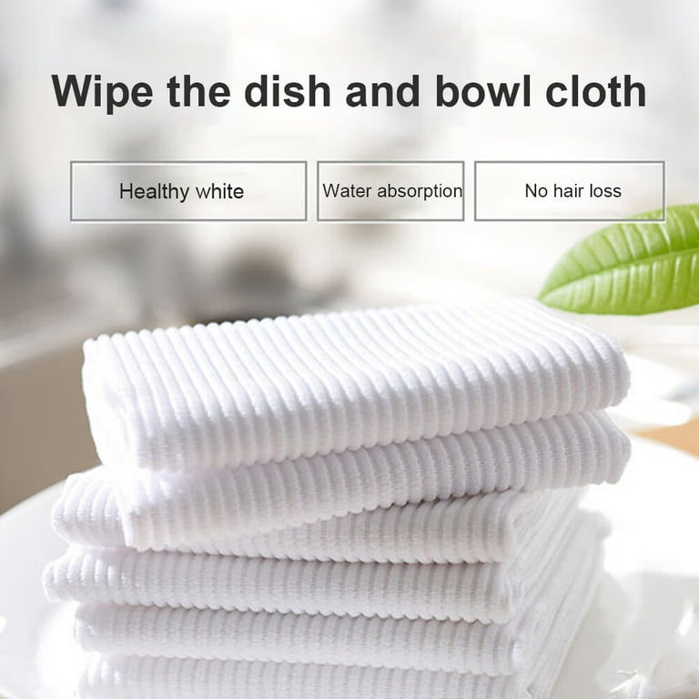 FASLMH Kitchen Towels Premium Sublimation Blank Towels Fast Dying Tea Towel  Polyester Dish Towels for Drying Dishes 15 Inch X 18 Inch, 5 Pack, White 