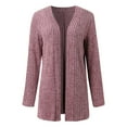 thumbnail image 6 of Fiaer Plus Size Cardigans Sweaters for Women Long Sleeve Solid Color Fashion Loose Fit Cozy Open Front Tops Purple XL, 6 of 9