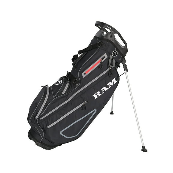 Ram Golf 9" Lightweight Stand Bag, Black/Red