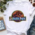 thumbnail image 3 of Camiseta con estampado de letras de Jurassic Park con purpurina para mujer, ropa Harajuku Kawaii, camiseta de dinosaurio R-Rex, camisetas de verano para mujer, 3 of 5