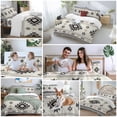 thumbnail image 6 of Gray Beige Boho Duvet Cover Set, Ethnic Tribe Southwestern Vintage Soft Duvet Cover Queen Size Bedding Set 4 Pieces, 1 Quiltcover and 2 Pillowcases with Zipper, 1 Bed Sheet for All Seasons, 6 of 9