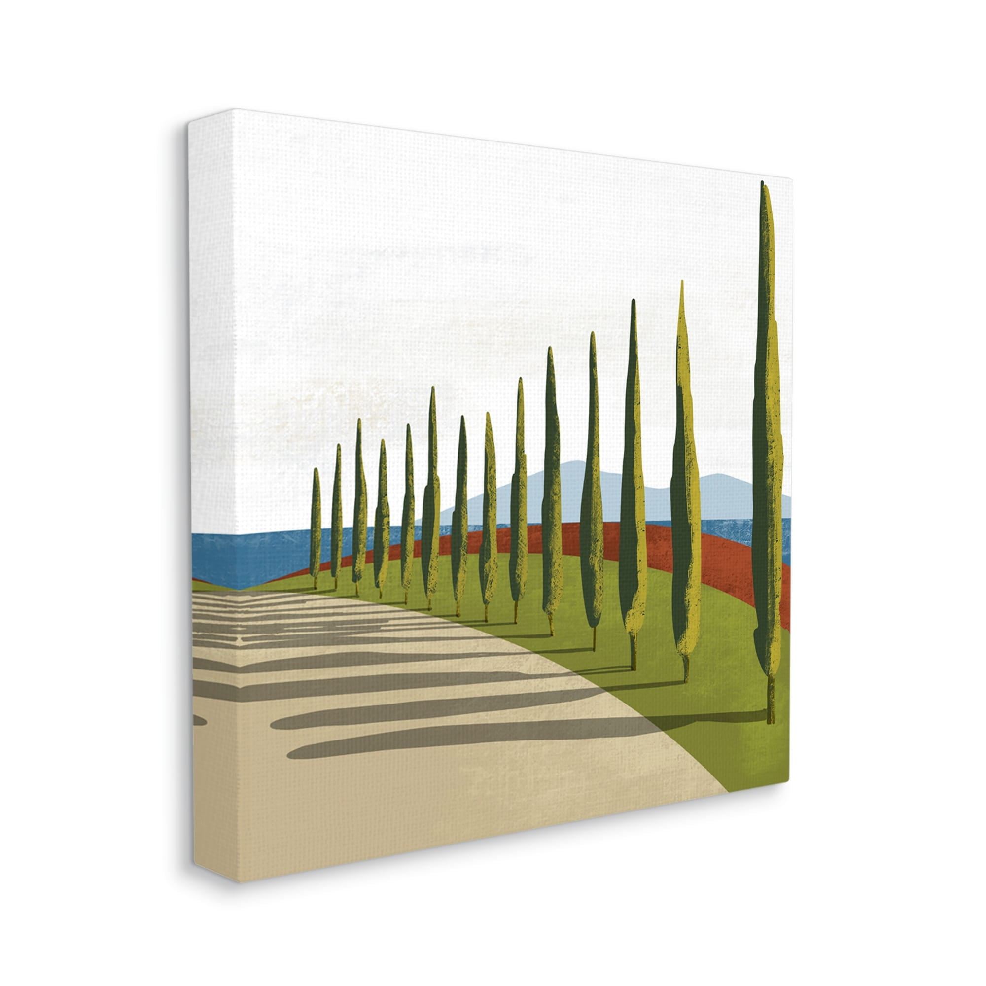 Stupell Industries Cypress Trees Tuscan Italian Fancy Garden Courtyard Road,17 x 17, Design by Arctic Frame