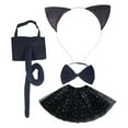 thumbnail image 4 of Conjunto de orejas de gato, pajarita y cola para niños, aro para el pelo, disfraz de animal ligero, disfraz de fiesta de Halloween para niños y niñas Con vestido Fernando Disfraz Pajarita Cola, 4 of 8