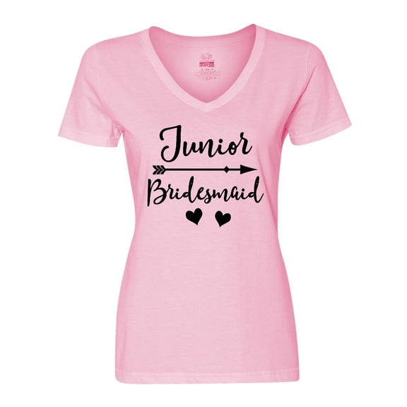 Inktastic Junior Bridesmaid Wedding Bridal Party Gift Women's V-Neck T-Shirt