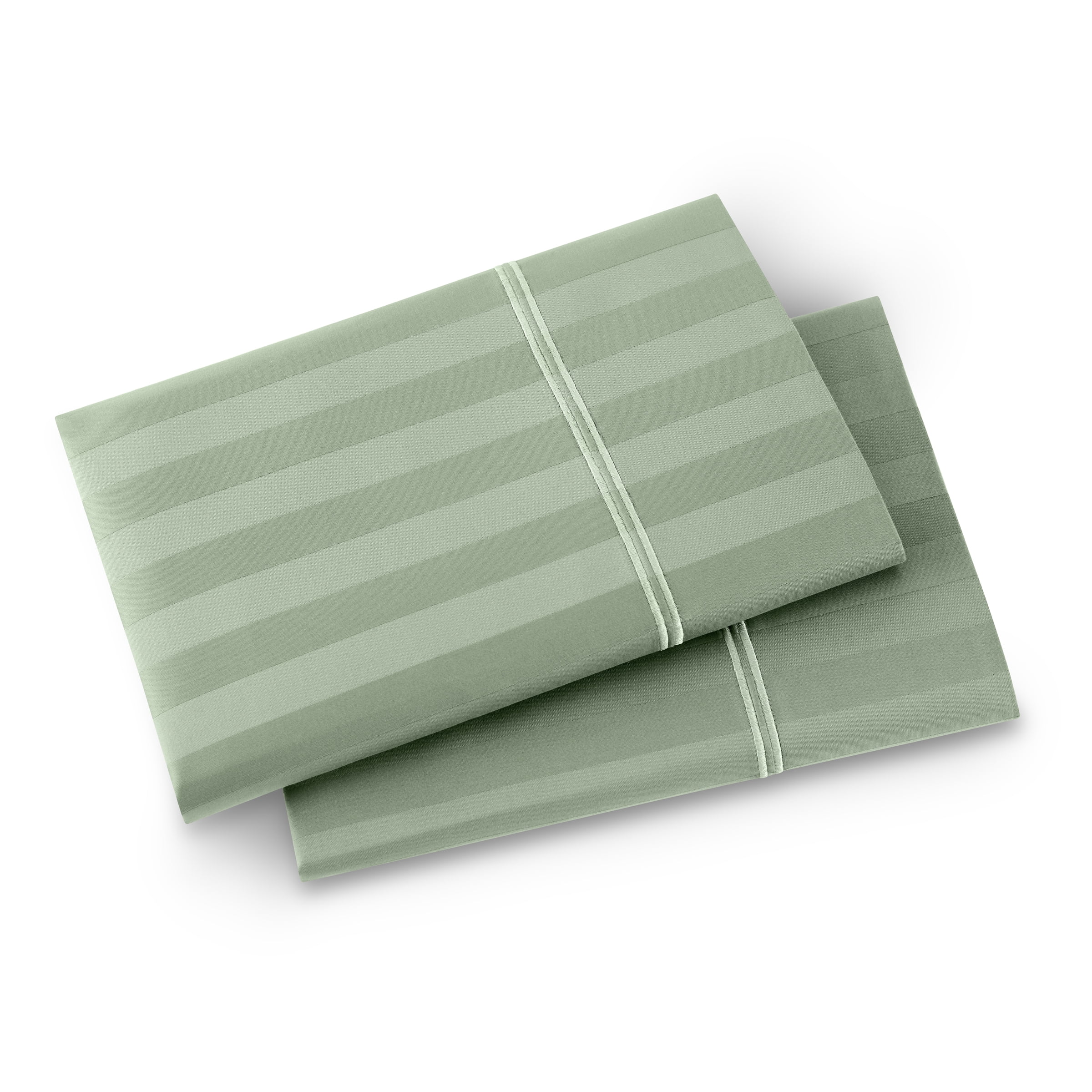 Wamsutta 1846 650 Thread Count Sea Spray Stripe Egyptian Giza Cotton Sateen Pillow Cases, King (2 Count)
