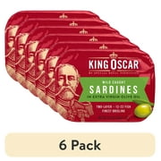 (6 pack) King Oscar Brisling Sardines in Extra Virgin Olive Oil, 3.75 oz Can