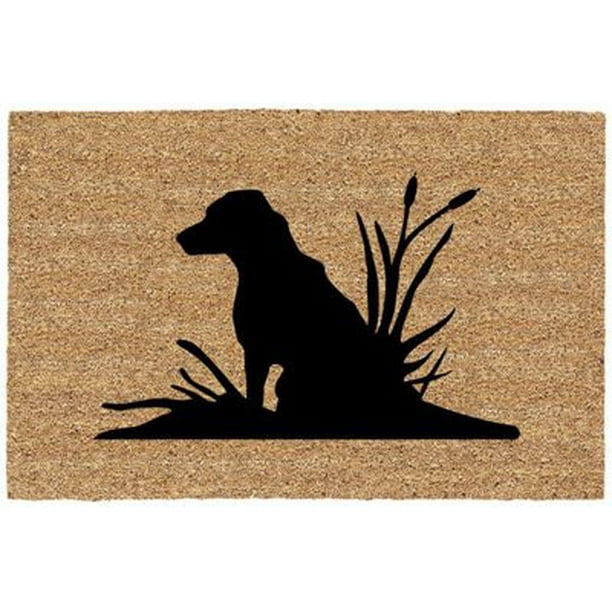 U S Cocoa Mat 31697 Doormat, Outdoor, Lab In Weeds, Cocoa Natural Coir