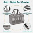 thumbnail image 3 of Porta mascotas pequeño, porta conejillos de indias, porta conejitos para viajes, acampar al aire libre, bolsa de mano portátil para mascotas transpirable (gris), 3 of 5
