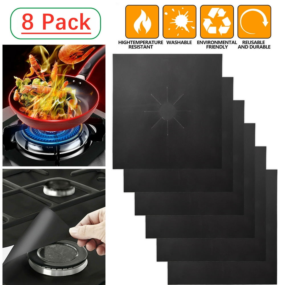 8 Pack Gas Stove Burner Covers, Reusable Nonstick Stove Top Burner