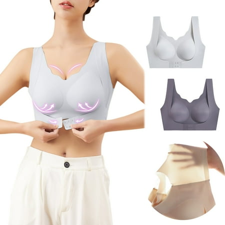 

Hunpta Sports Bras For Women Bralette Womens 2PCS Seamless Rimless Tank Style Bra Beauty Chest Pads Bra Daily Sport Underwear