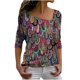 thumbnail image 1 of Tops de Mujer Camisas de Manga Larga Blusas Blusa Casual Camisa Suelta Con Estampado de Hombros Descubiertos de Manga Larga Odeerbi ODB146005, 1 of 5