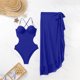 thumbnail image 4 of Trajes de baño de una pieza para mujer, conjuntos de bikini sin espalda ajustables sin hebilla de color sólido a la moda para mujer, traje de baño para mujer, 4 of 7