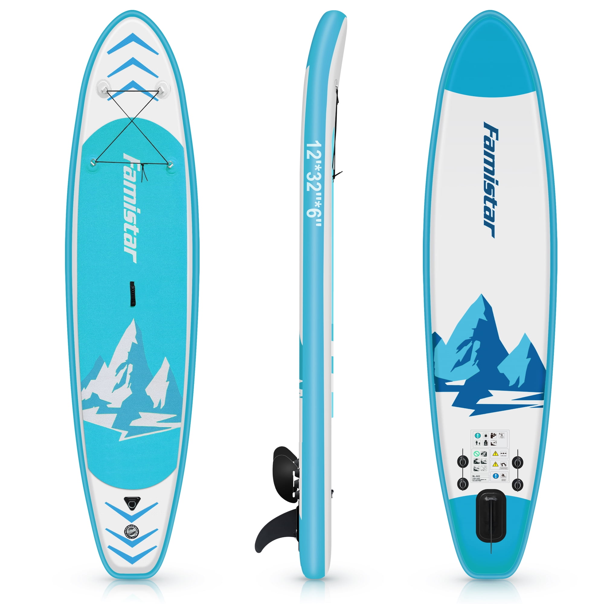 12 ft Inflatable Stand Up Paddle Board for Surfing, Fishing, Yoga, Playing