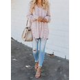 thumbnail image 4 of Women's Off Shoulder Long Sleeve V-Neck Ribbed Cable Pullover Sweaters Loose Fitting Jumper Tops, 4 of 6