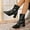 Black, variant on Tawop Womens Boots Chunky Heel Winter Pointy Toe Fall Black Boots Combat